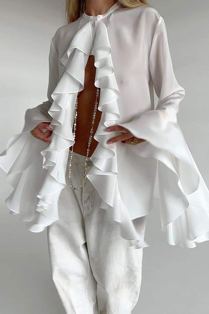 Harlyn Semi-sheer Ruffle Blouse