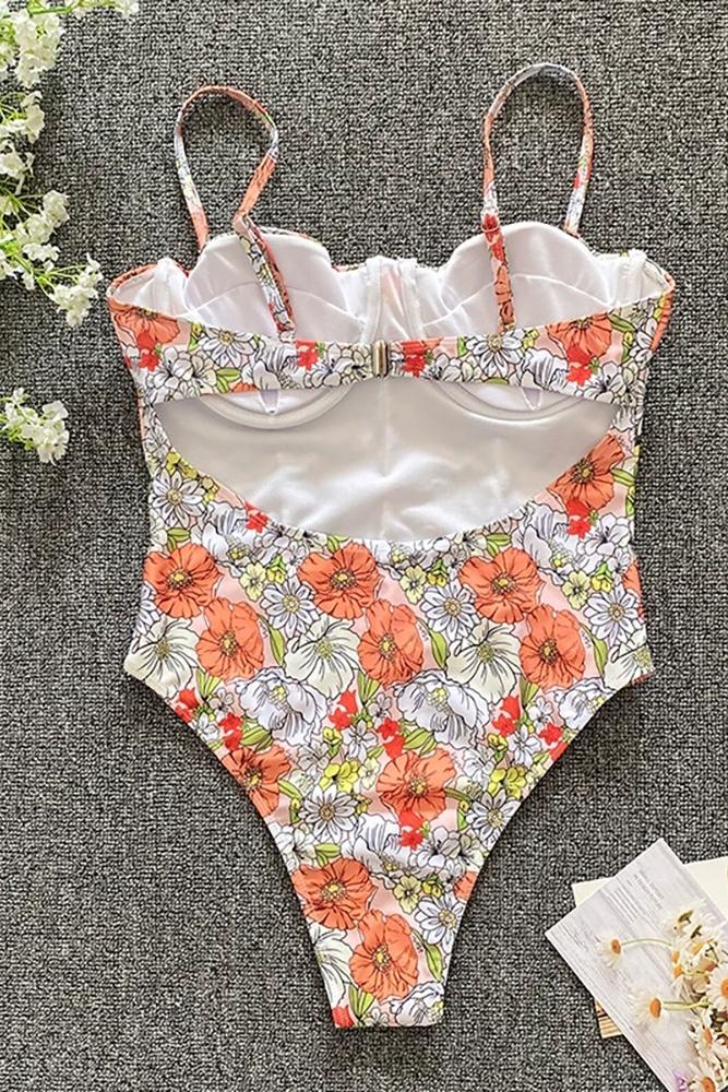 Fosca Printed Cut-out Swimsuit