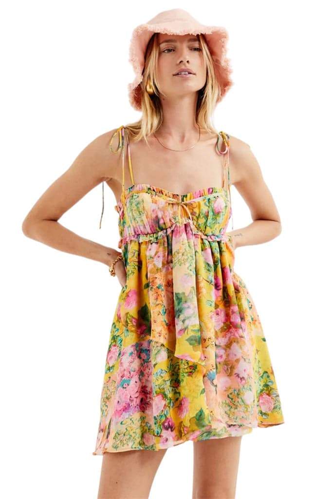 Enola Floral Printed Chiffon Mini Dress