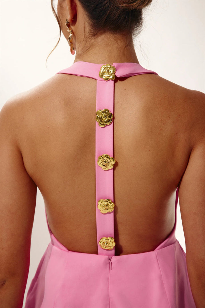 Decena Halter Backless Mini Dress