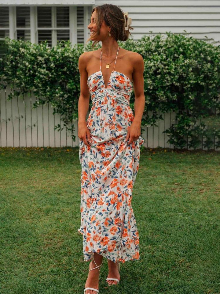 Beckett Floral Printed Halterneck Maxi Sundress