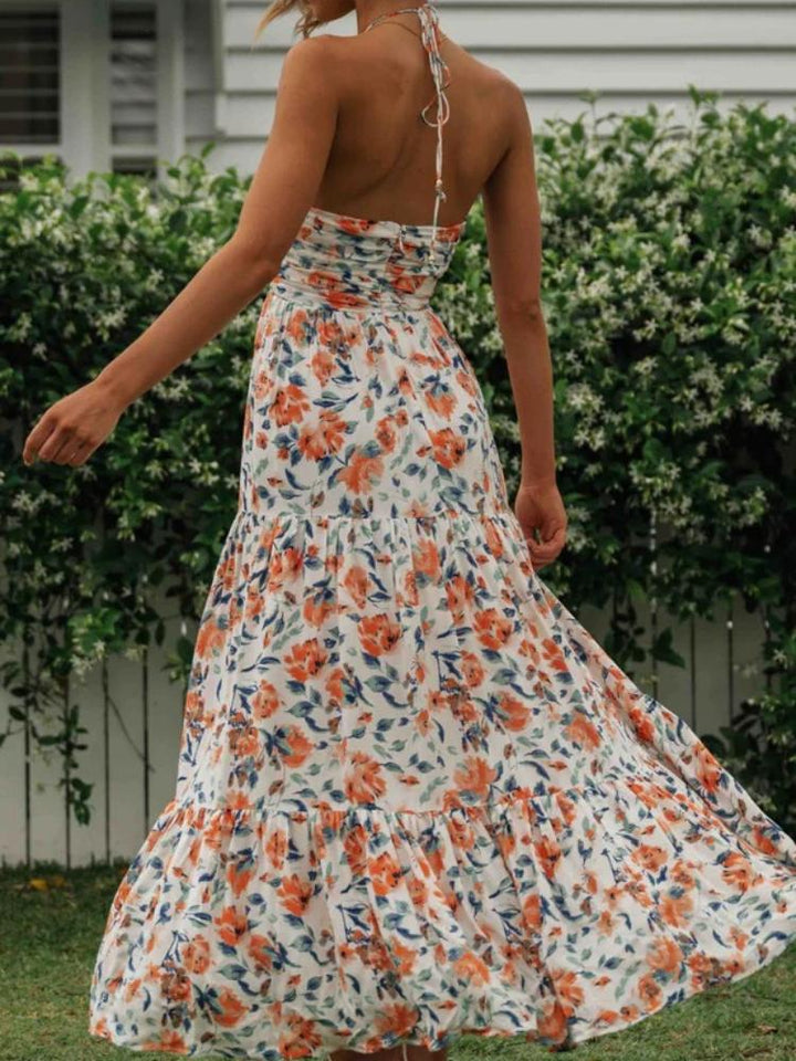 Beckett Floral Printed Halterneck Maxi Sundress